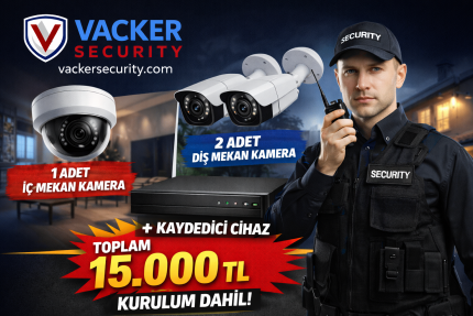 3 Kamera 1 Kaydeci Cihaz Kurulum Ücretsiz (Hizmet Bölgelerine)